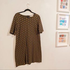 LOFT Patterned Knit Shift Dress, Large